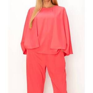 NEW JOH wyanette woven top in coral